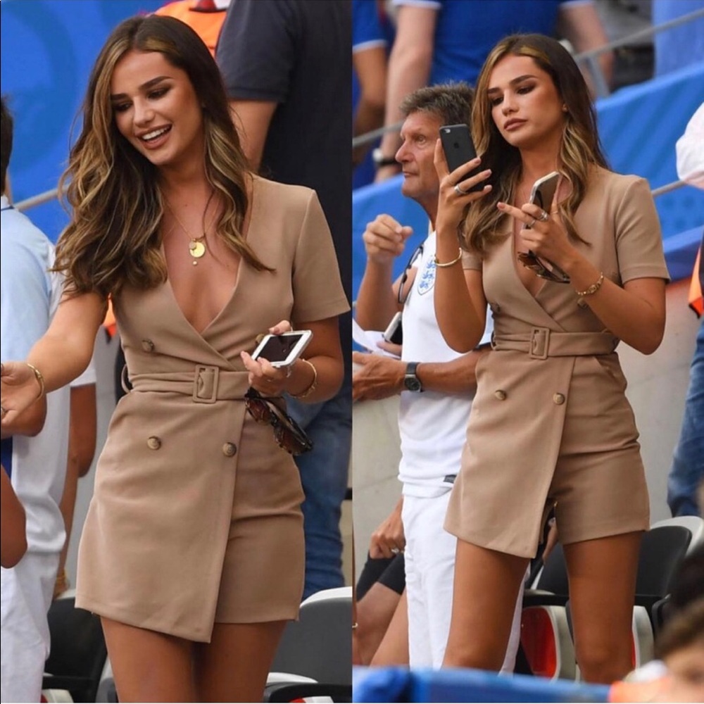 ASOS beige romper dress